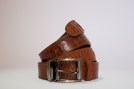 Cinturon de cuero de avestruz cafe